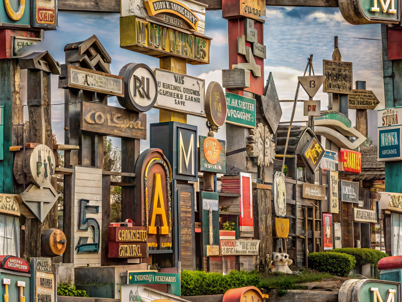 Various types of business signs showcasing durability in a Michigan setting