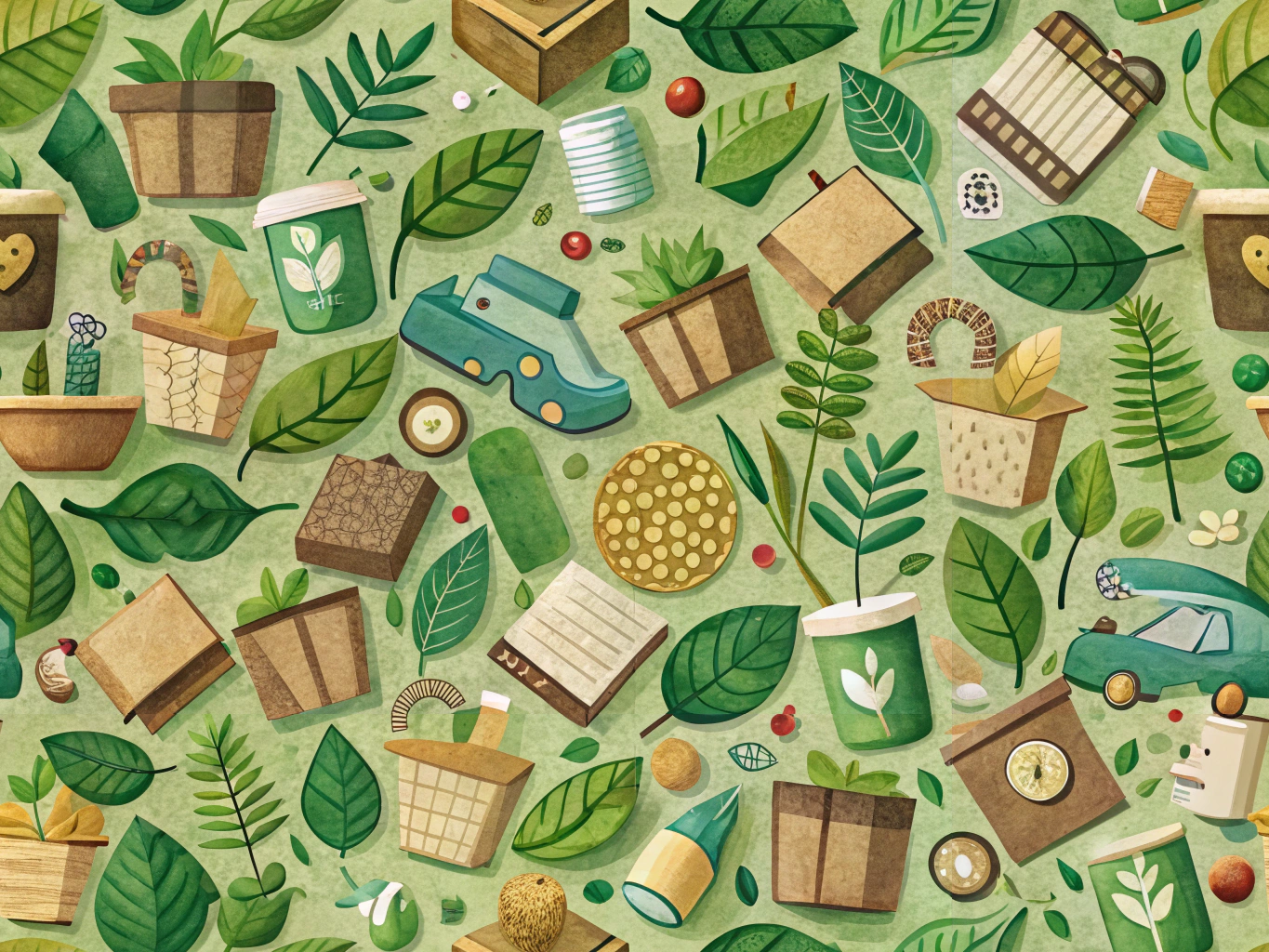 Eco-friendly printing materials showcasing sustainability and environmental consciousness