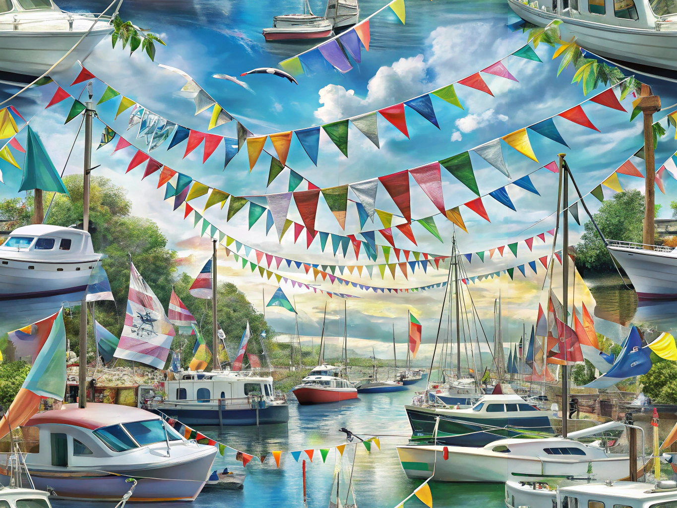 Seasonal signage enhancing the atmosphere of a boat and yacht club
